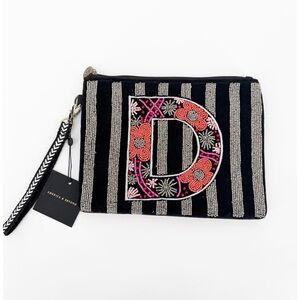 NWT America & Beyond D Initial Embellished Pouch